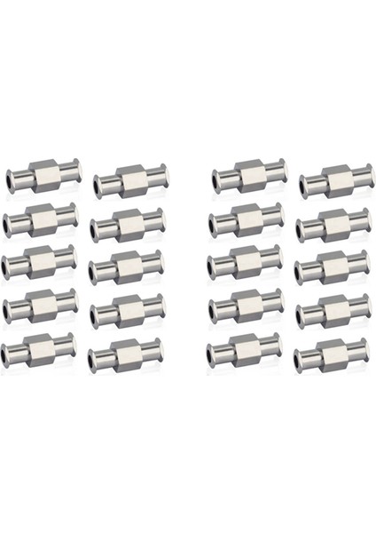 20 Adet Çoğaltıcı Luer Şırınga Konektörü Metal Çift Li Luer Kilit Adaptörü Çoğaltıcı Pnömatik Parçalar Için (Yurt Dışından)