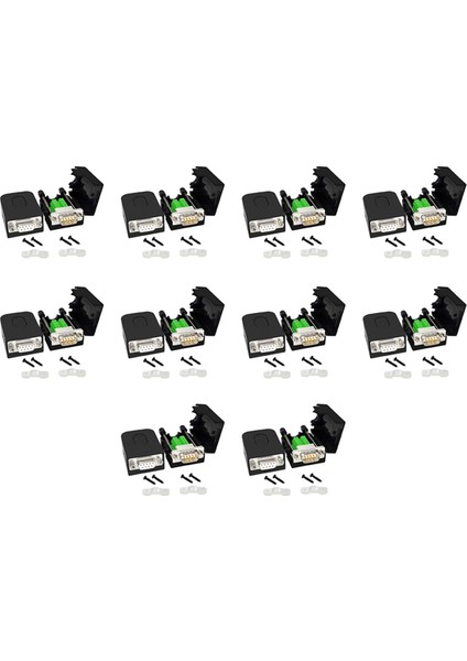 Db9 Lehimsiz Konnektör RS232 D-Sub Seri 9-Pin Port Terminali Erkek Dişi Adaptör, Kılıf ile 10 Adet-Erkek + 10 Adet-Dişi (Yurt Dışından)