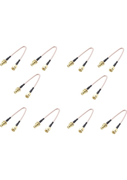 10X Sma Dişi Sma Erkek F/m Anten Bağlantı Kablosu Adaptörü Siyah + Altın (Yurt Dışından)