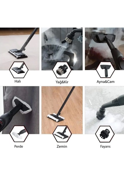 WHL-618LB 2-In-1 Buharlı Temizlik Makinesi – El Tipi ve Mop Özellikli, 132 Derece 380 ml