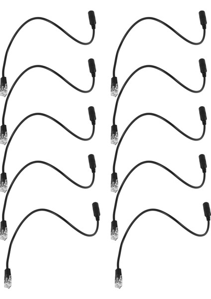 10 Adet 3.5mm Fiş Rj9 Için Kulaklık Için Ofis Telefonu Adaptör Kablosu (Yurt Dışından)