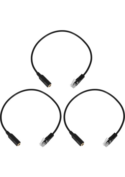 Ofis Telefonu Adaptör Kablosu Için Kulaklık Için Rj9'a 3x 3,5 mm Fiş (Yurt Dışından)