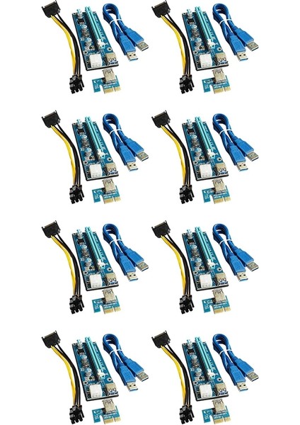 Sagrado Pcıe 1x - 16X Grafik Kartı Uzatma Kablosu Adaptör Kartı, Usb3.0 Uzatma Kablosu ve Sata Güç Kablosu (VER008C) (Yurt Dışından)