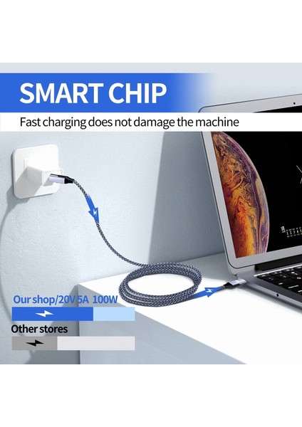 Sagrado Type-C - Type-C Kablosu 4K@60HZ Erkek - Erkek Adaptör 100W USB 2.0 Ses Video Aktarımı Şarj Cihazı Veri Kablosu, 2 M (Yurt Dışından) fırsatları