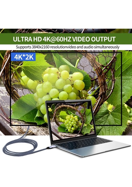 Sagrado Type-C - Type-C Kablosu 4K@60HZ Erkek - Erkek Adaptör 100W USB 2.0 Ses Video Aktarımı Şarj Cihazı Veri Kablosu, 2 M (Yurt Dışından) indirimleri