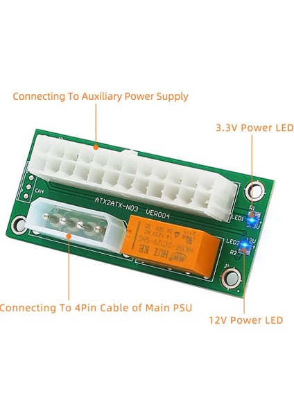 Sagrado Atx Çift Psu Çoklu Güç Kaynağı Adaptörü Senkron Güç Kartı Molex 4 Pimli Konnektöre Güç Led'li 2psu Ekleyin (Yurt Dışından) fiyatları