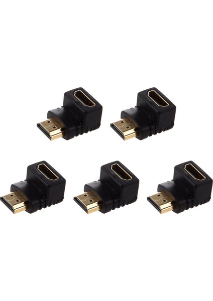 5x Adaptör 90 Derece Dik Açı L - Tip (Alt)Siyah (Yurt Dışından)