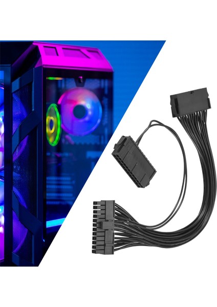 Sagrado 4 Adet Sata Kabloları, Atx Anakart 18AWG - 1ft Için Çift Psu Güç Kaynağı 24-Pin Adaptör Kablosu (Yurt Dışından) indirimleri