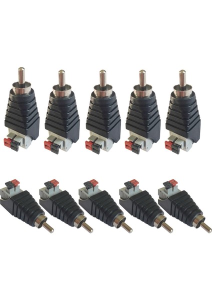 Sagrado 10'lu Paket Hoparlör Kablosu - Ses Erkek Rca Konnektör Adaptör Fişi Jakı (Yurt Dışından) fiyatları