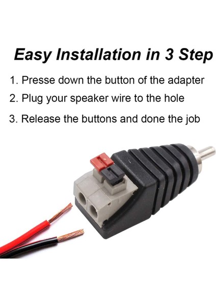 Sagrado 10'lu Paket Hoparlör Kablosu - Ses Erkek Rca Konnektör Adaptör Fişi Jakı (Yurt Dışından) modelleri