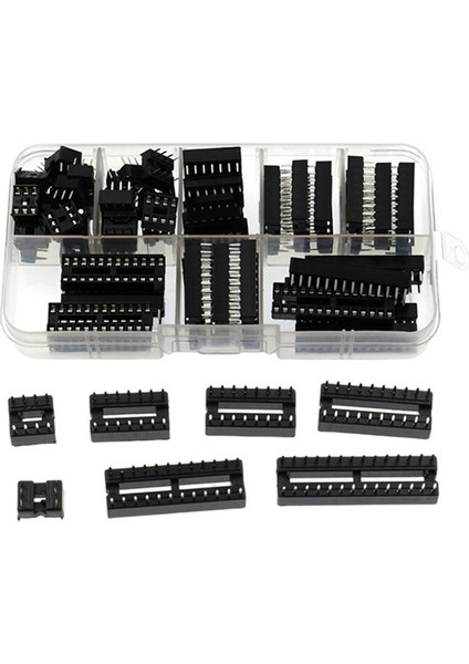 Dıp Ic Çip Soket Adaptörü 2.54MM Pitch Çift Sıralı Düz Pim Çip Konektörü 6, 8, 14, 16, 18, 20, 24, 28 Pim 66 Adet (Yurt Dışından)