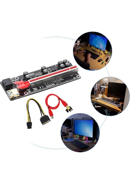 Sagrado Adet Pcı-E Yükseltici Grafik Kartı Uzatma Kablosu Pcı-E 1x Ila 16X Tek Bağlantı Noktalı Usb3.0 Adaptör Genişletme Kartı Btc Madencilik Için (Yurt Dışından) fiyatları