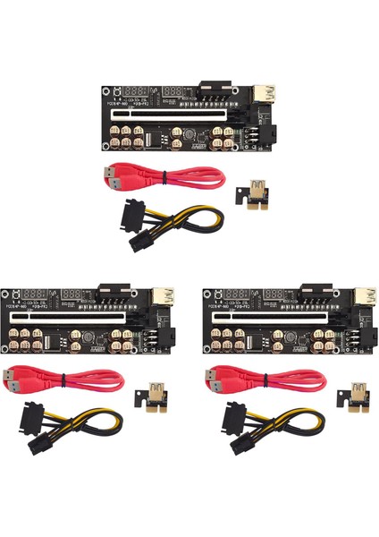 Sagrado 3 Adet VER018 Pro Usb3.0 Pcı-E Yükseltici Kart Pcı-E 1x Ila 16X Grafik Kartı Adaptör Kablosu Pcıe Grafik Kartı Uzatma Kablosu (Yurt Dışından)