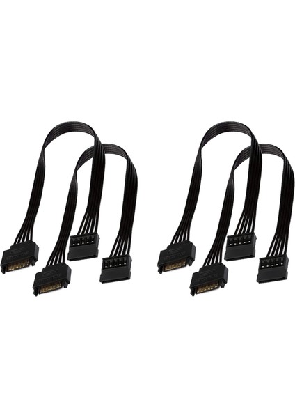 4 Adet Sata Güç Uzatma Kablosu, 15 Pin Sata Erkek - Kadın Genişletici Güç Kablosu Adaptörü Sabit Disk Hdd, Ssd, 30CM (Yurt Dışından)