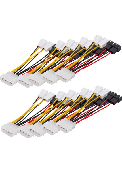 10 Parça Bilgisayar Adaptör Kablosu Cpu Fan Kablosu 4pin'den Küçük 3pin Fan'a 2 Hızlı Hız Kontrol Hattı 12.5 cm (Yurt Dışından)