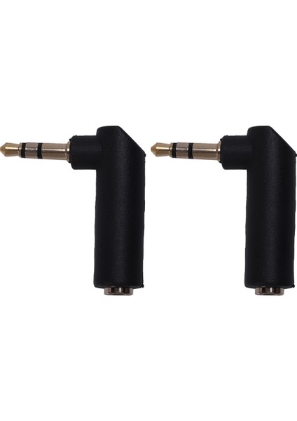 2x 3.5mm Erkek Kadın Açı Stereo Fiş Adaptörü Dönüştürücü "l" Şekilli Düz Açı (Yurt Dışından)
