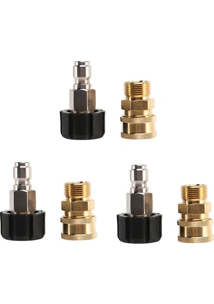 3x Yüksek Basınçlı Yıkama Makinesi Adaptör Seti Hızlı Bağlantı Kiti, Metrik M22-15MM, TWIS292 (Yurt Dışından)