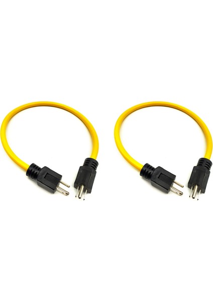 Transfer Anahtarı Için 2x Jeneratör Adaptör Kablosu Nema 5-15P, Uzatma Kablosu Adaptörü (3 Fiş 12AWG 125V) Abd Fişi (Yurt Dışından)