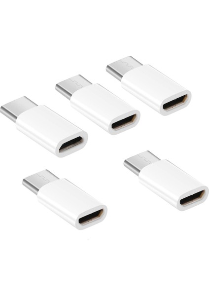 Sagrado 5 Adet/grup Mikro Usb'den Tip-C'ye Adaptör Dönüştürücü USB C Adaptörü Letv Mi 5x S8 Plus (Beyaz) (Yurt Dışından)