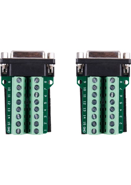 2x DB15 D-Sub VGA 15PIN Dişi Adaptör Terminali Koparma Pcb Kartı (Yurt Dışından)