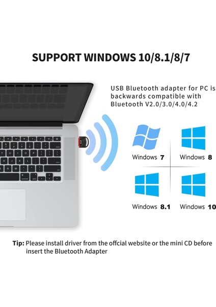Sagrado USB Bluetooth 5.0 Adaptörü, Bilgisayar Bluetooth Alıcı Verici, Win7/8/10/11 Için Sürücü , Oyun Konsolu /5, Pc Için (Yurt Dışından) fırsatları