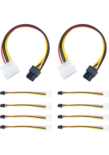 Sagrado 10 Adet 4 Pin 6 Pin Güç Kablosu Konektörü Büyük 4p 6p Grafik Kartı Güç Kablosu Adaptör Kablosu (Yurt Dışından) fiyatları