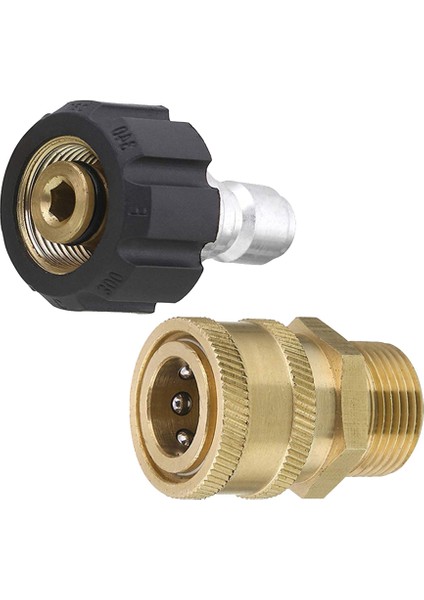 Basınçlı Yıkama Adaptörü Seti Hızlı Bağlantı Kiti Metrik M22 14MM 3/8 Inç Dişi Döner M22 Erkek Bağlantı 5000PSI (Yurt Dışından)