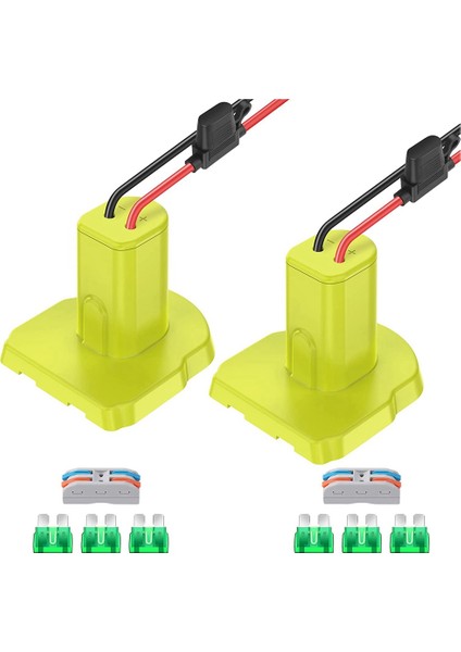 Sigortalar ve 12AWG Kablo Terminalleri ile 18V Adaptör Güç Tekerlekleri Dönüşümü Için 2 Paket Güç Çarkı Adaptörü (Yurt Dışından)
