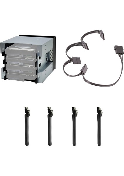 Sagrado 3x Optik Sürücü Bölmesi - 4 Yuvalı 3,5 Inç Sata Sas HDD Kafesi Raf Braketi Sabit Sürücü Tepsisi Adaptörü, Sata 3.0 Kablosu ile A (Yurt Dışından)