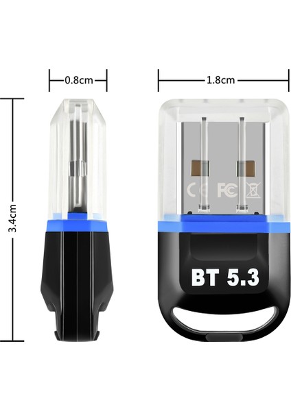 Sagrado USB Bluetooth 5.3 Adaptörü USB Bluetooth Alıcısı Dizüstü Bilgisayar Masaüstü Bluetooth Kulaklık Alıcı Vericiyi Mavi (Yurt Dışından)