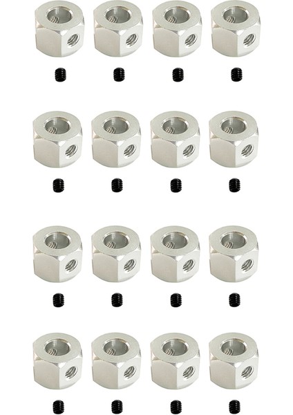 16 Adet 5mm Ila 12MM Metal Birleştirici Tekerlek Hub Hex Adaptörü D12 C14 C24 B14 B16 Mn D90 D91 Gümüş (Yurt Dışından)