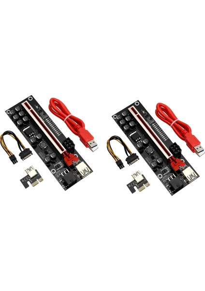 Sagrado 2 Adet Pcıe Adaptör Kartı VER011 Pro Grafik Kartı Uzatma Kablosu Seti Pcı-E 1x Ila 16X USB 3.0 Adaptör Kartı Btc Madencilik Için (Yurt Dışından)