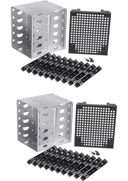 2x 5,25 Inç Ila 5 x 3,5 Inç Sata HDD Kafesi Raf Sabit Disk Disk Muhafaza Disk Tepsisi Adaptörü (Yurt Dışından)