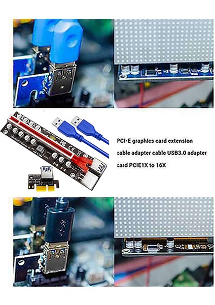 Sagrado 6 Adet Pcı-E X1 To X16 Usb3.0 6pın Grafik Uzatma Kablosu Adaptör Kartı Için 12 Katı Kapasitör ile B250 B250C B75 Btc (Yurt Dışından) indirimleri