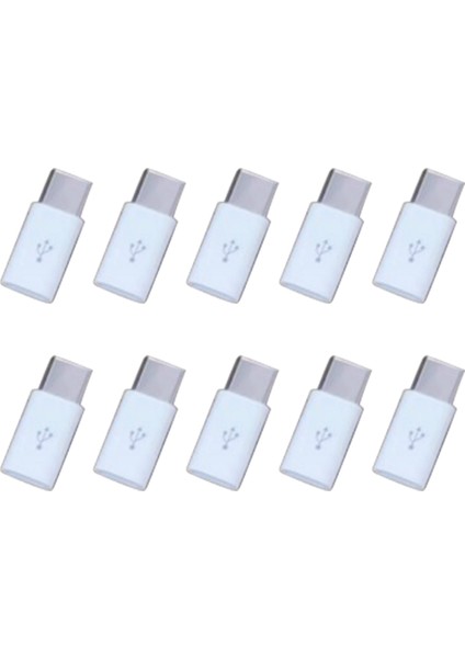 Type-C Dönüştürücü Adaptör Android Mini'den Type-C Otg Dönüştürücü Kafasına Veri Type-C Mini Dönüştürücü, Beyaz (Yurt Dışından)