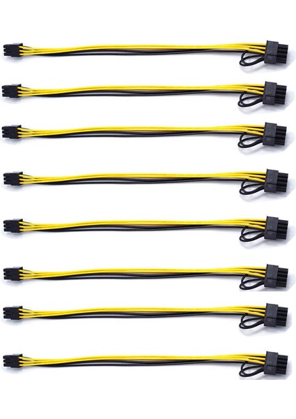 Sagrado 8 Adet Pcıe 6 Pin Erkek 8 Pin (6+2) Erkek Pcıe Adaptör Güç Kablosu Pcı Express Uzatma Kablosu 12.5 Inç (Yurt Dışından)