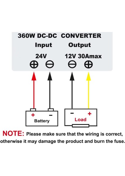 Sagrado Dc/dc Dönüştürücü Regülatör Redüktör 24V - Dc 12V 30A 360W Araç Güç Adaptörü (Yurt Dışından)