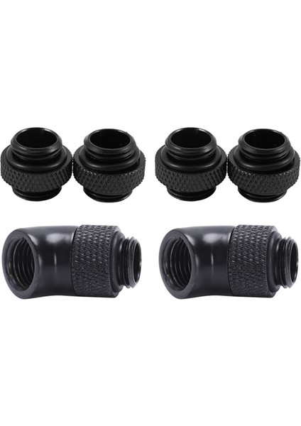 Sagrado 1 Takım/6 Adet G1/4 Mini Dış Dişli 45 Derece Dirsek Döner Pirinç Adaptör Su Soğutma Konnektörü Radyatör Bileşenleri (Yurt Dışından)