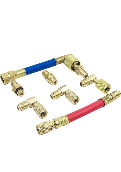 8 Adet Araba Klima Soğutma CT-138 Dönüştürme Adaptörü Hortum Seti Klima Dolum Kiti Adaptörleri (Yurt Dışından)