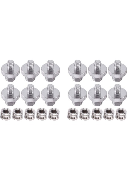 2 Adet 1/4 Inç 3/8 Inç Dönüştürücü Dişli Vida Adaptör Montaj Seti Kamera/tripod/monopod/bilyeli/ışık Standı (Yurt Dışından)