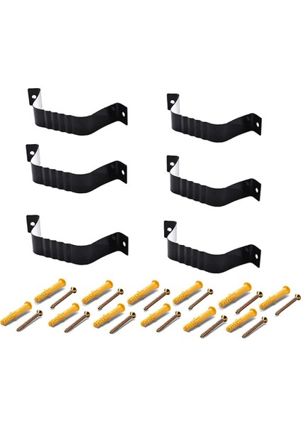 Iniş Borusu Adaptörü Oluk Iniş Borusu Kayışı 3x4 Lider Kayış 3x4 (6'lı Paket) (Siyah) (Yurt Dışından)