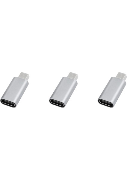 3x USB C - Mini USB 2.0 Adaptör Tip C Dişi - Mini USB Erkek Mp3 Çalarlar Için Adaptör Dönüştürücü Çizgi Kamera, Gümüş (Yurt Dışından)