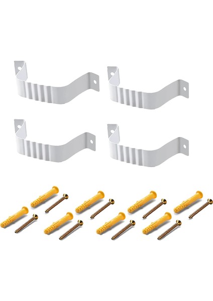 Iniş Borusu Adaptörü Oluk Iniş Borusu Kayışı 3x4 Lider Kayış 3x4 (4'lü Paket) (Beyaz) (Yurt Dışından)