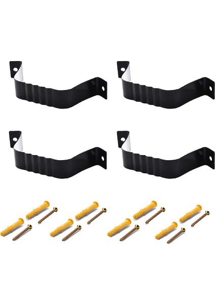 Iniş Borusu Adaptörü Oluk Iniş Borusu Kayışı 3x4 Lider Kayış 3x4 (4'lü Paket) (Siyah) (Yurt Dışından)