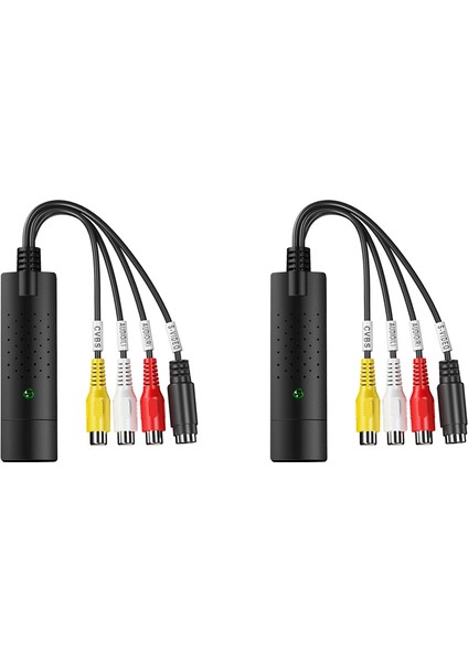 2x USB 2.0 Kolay Kap Video Tv DVD Dvr Yakalama Adaptörü Daha Kolay Kap USB Video Yakalama Cihazı Desteği WIN10 (Yurt Dışından)