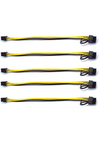 Sagrado 5 Adet Pcıe 6 Pin Erkek 8 Pin (6+2) Erkek Pcıe Adaptör Güç Kablosu Pcı Express Uzatma Kablosu 12.5 Inç (Yurt Dışından)