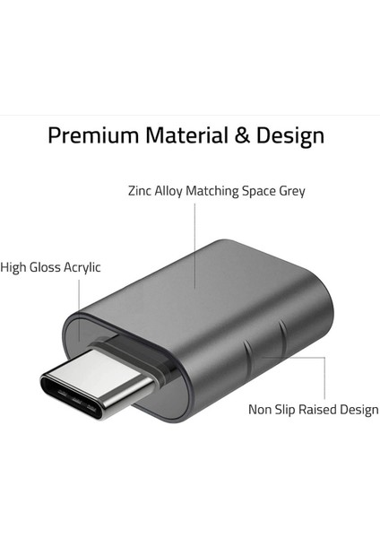 Sagrado 3pack USB C - USB Adaptör USB C Erkek - Usb3.0 Dişi Adaptör, Pro ve Diğer Tip C ile Uyumlu (Yurt Dışından) modelleri
