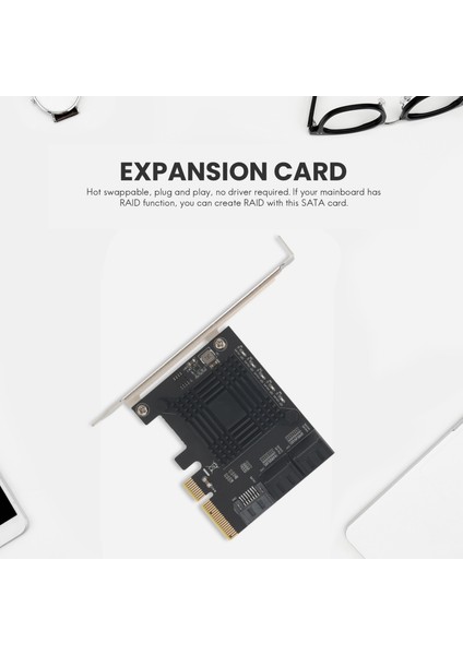 Sagrado Pcıe 5-Port Sata Iıı 6 Gbps Sata Denetleyici Genişletme Kartı Bilgisayar Kasası Adaptör Kartı JMB585 5 Kablo ile (Yurt Dışından) fiyatları