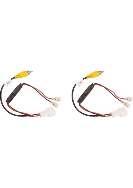 2 Adet 4 Pin Araba Ters Kamera Tutma Kablo Demeti Kablo Fiş Adaptörü Konnektörü Için Fit (Yurt Dışından)