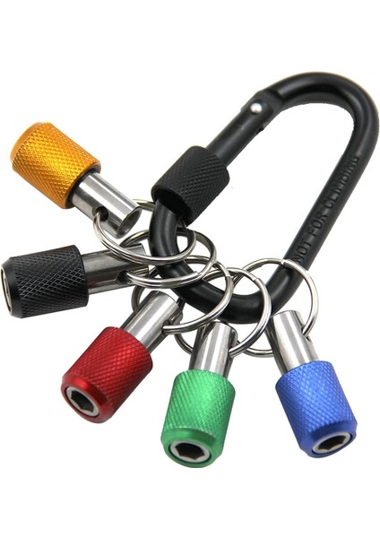 1/4 Inç Altıgen Tornavida Uçları Tutucu Pratik Uzatma Çubuğu Matkap Vida Adaptörü Hızlı Bırakma Karabina Anahtarlık (Yurt Dışından)